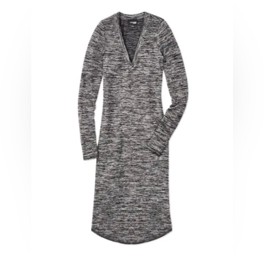 Aritzia Grey Marled Long Sleeve Maxi Dress